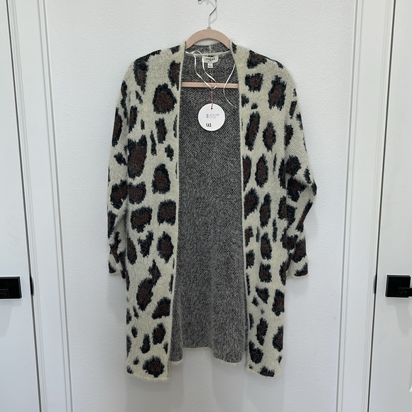 🔥LAST ONE Fuzzy Animal Print Open Front Cardigan - Picture 5 of 8